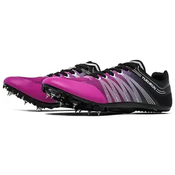 PENXZT 7 spikar Track and Field Shoes Män kvinnor Racing löparskor andas för kvinnors pojkar flickor racing hoppning,Purple,43 EU