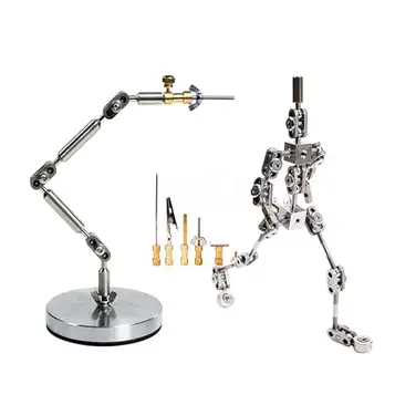 BAIYITONGDA Stop Motion Rig Stop Motion Animation Kit, Support Your Figures Movement with 5 Connectors, Metal Puppet Figure for Character Design Creation,14cm