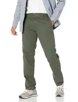 Amazon Essentials Herr Slim-Fit Skrynkelbeständig platt framsida Chino-byxa, oliv, 40 W x 28 L