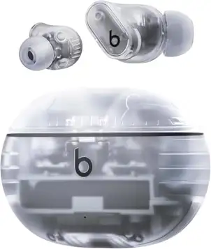 Beats Studio Buds + (2023) – verkligt trådlösa brusreducerande öronsnäckor, förbättrad Apple- och Android-kompatibilitet, inbyggd mikrofon, svettåliga Bluetooth-hörlurar, rumsligt ljud – transparent