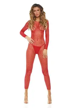 Rene Rofe Lingerie Rene Rofe underkläder Everything You Got Bodystocking röd en storlek