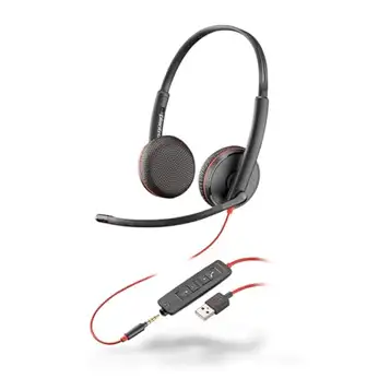 HP Over-the-head – binaural – Supra-aural – 7,45 fot kabel – brusreducerande mikrofon – brusreducerande poly Blackwire C3225 headset – stereo – minifond (3,5 mm) – Wired – 32 ohm – 20 Hz – On-Ear