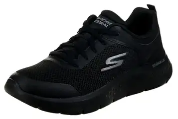 Skechers herr Go Walk Flex Oberoende träningsskor, Svart syntetisk textil, 40 EU