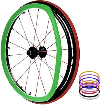 UiiLo Push Wheel Covers for rullstolar, Push Fälgskydd for rullstolar, 1 Par 24 tums Sportrullstolsskydd for bakhjul, Silikon Hand Push Cover, Halkfri, Slitstark, Förbättra grepp och grepp, Grön (Color : G