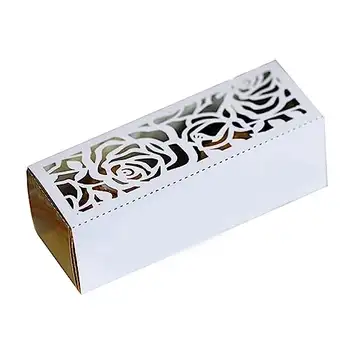 VSANTO Presentförpackning 10pcs Rose Flower Candy Box Gift Chocolate Box Birthday Decoration (Color : White, Size : 12x4x4cm)