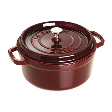 Staub La Cocotte Gryta 26 cm / 5,25 l, Rund, Grenadin-Röd, Gjutjärn