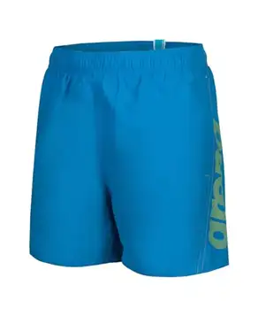 ARENA pojkar Fundamentals Logo Jr Boxer R Beach Short, Blå sjö-mjuk grön, 10-11 År