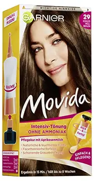 Garnier toning movida vårdgräm/intensiv toning hårfärg 29 kall ljusbrun (för ljusa färger, även för grått hår, utan ammoniak) 3-pack hårfärgsset