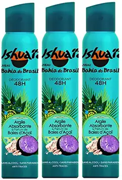 Ushuaia Ushuaïa – deodorant dam Atomizer Bahia Do Brasil Argile absorberande & parfym Baie d'A? effektivitet 48 h – 200 ml – 3 st.