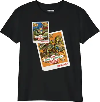 Tortues Ninja T-shirt för pojkar, svart, 8 År