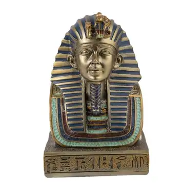 lachineuse Farao Tutankhamun byst 14,5 cm – egyptisk dekoration – statyett – antik egyptisk dekoration – statyett Gud – gyllene egyptisk byst – original presentidé för inredning