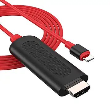 Demacia HDMI-adapter för telefon/pad till TV, Lightening HDMI-kabel 2M, 1080P digital AV-adapter synkronisering skärm HDMI-anslutning för iphone/Pad4+/Air2/3 Pro1/2, plug and play, ingen strömförsörjning 1 krävs