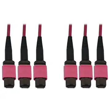 Tripp Lite multimode fiberoptisk kabel, 50/125 OM4 MTP/MPO (3xF/3xF), 24-sträng, 40/100/400GbE, LSZH jacka, magenta, 38 meter/124,7 fot, livstids begränsad tillverkargaranti (N858B-3X8MG)