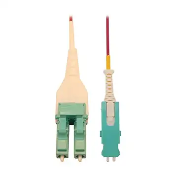 Tripp Lite fiberoptisk kabel 400G multimode 50/125 OM4, Duplex SN-PC till Duplex LC-PC för OSFP/QSFP-DD-sändtagare, M/M, Magenta LSZH, 9,8 fot/3 meter, livstids begränsad garanti (N823L-03M-MG)