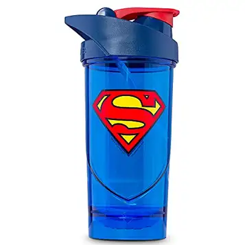 Shieldmixer Hero Pro Classic Shaker for Whey Protein Shakes and Pre Workout, BPA-fri, 700 ml, Superman Classic