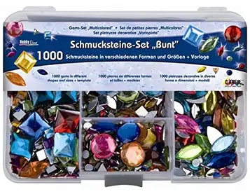 Kreul Hobby Line flerfärgade dekorativa stenar set – 1 000 dekorativa stenar