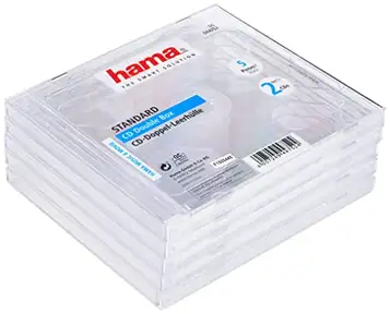 Hama - Fodral för arkiverings-CD - kapacitet: 2 CD - transparent (paket om 5)