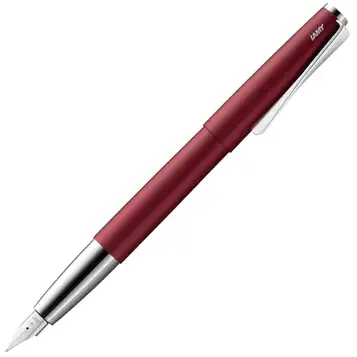 Lamy studio Royal red reservoarpenna – universell reservoarpenna i elegant hölje av helmetall – med propellerformad klämma och stålfjäder i linjebredd EF – inkl. bläckpatron T 10 blå