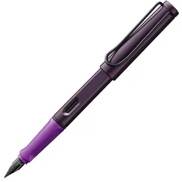 Lamy safari violet-blackberry reservoarpenna – reservoarpenna med ergonomiskt handtag och svart stålfjäder i linjebredd F – ASA-plast – inkl. bläckpatron T 10 blå – högerhänt