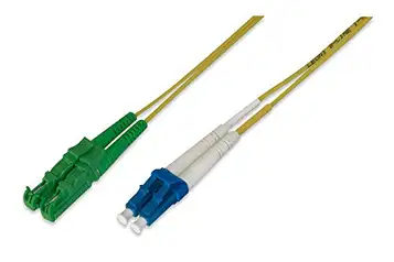 Digitus R&M LWL-patch-kabel glasfiber – 3 m OS2 – E2000 APC till LC-kontakt – fibernätverk – duplex – enda läge 09/125 µ