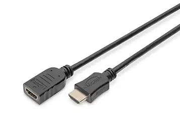 ASSMANN HDMI High Speed - HDMI-förlängningskabel med Ethernet - HDMI hona till HDMI hane - 5 m - trippelskärmad - svart