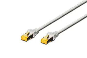 Digitus LAN Kabel Cat 6A 10m RJ45-nätverkskabel S/FTP-skärmad kompatibel med Cat-6 och Cat-7 Grå