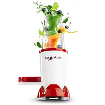 GOURMETmaxx Mr. Magic mixer   Smoothie Maker – 4 delar   Blender med mixbägare och plastlock   Blender med 8 funktioner   Matprocessor för shakes, smoothies, shots & Co.