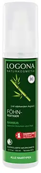 LOGONA Naturkosmetik fön resistent bambu, långvarig volym, flexibelt grepp, lämplig för alla hårtyper, styling av frisyrer, 150 ml