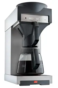 Melitta 20348 filterkaffebryggare med glaskanna, 1,8 l, värmeplatta, 17 m, rostfritt stål/svart,