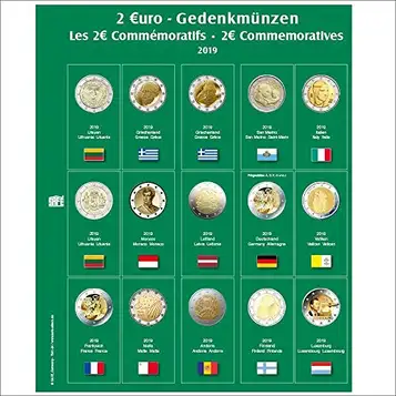 SAFE 7341-25 Münzblatt mit Vordruck für 2 EURO 2019