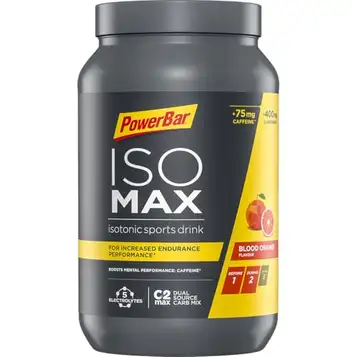 Powerbar Isomax Blood Orange 1 200 g – isotonisk sportdryck – 5 elektrolyter + C2MAX 75 mg koffein   1,2 kg (1-pack)