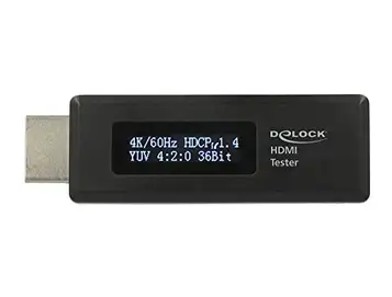 Delock 63327, HDMI-testare för EDID-information med OLED-skärm (2-radig OLED-skärm, upplösning upp till 3840 x 2160 @ 60 Hz, plasthölje, färg: svart)