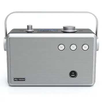 Sky Vision DAB 55 Klockradio Digital Svart, Silver Bärbar radio (klocka, digital, DAB, DAB+, FM, 87-108 MHz, 10 W, LCD)