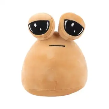 wiztex Pou Cuddly Toy Sad Pou Alien Plyschleksak packad i Tyskland Anime Plyschleksakspresent för barn och fans till Halloween och jul (Beige Sad Pou)