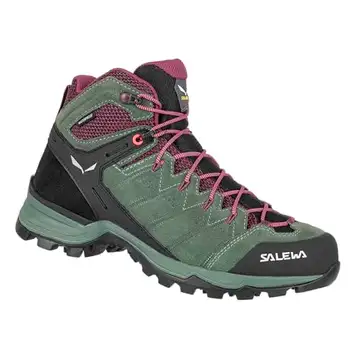 Salewa WS Alp Mate Mid WP trekking- och vandringskängor, Duck Green/Rhododendon, 38.5 EU