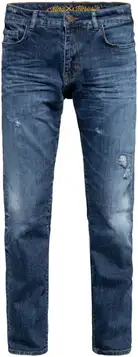 King Kerosin Robin Destroyed Bleached Jeans 30 Blå