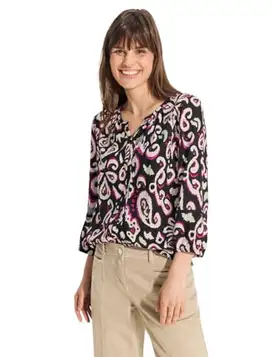 Cecil Print tunika blus, svart, M