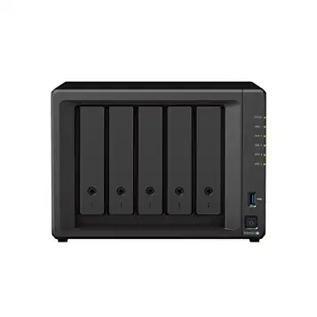 Synology DS1522 5-bay-DiskStation NAS AMD Ryzen R1600 8 GB ram, 4 x RJ-45 1 GbE LAN-port, paket med 5 x 12 TB Seagate IronWolf NAS HDDs