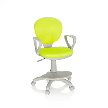 hjh OFFICE 671011 Barnsnurrstol Kid Colour G1 Ergonomisk kontorsstol för barn, Praktiska fotstöd justerbara i höjdled, halvrunda, Inkl. armstöd