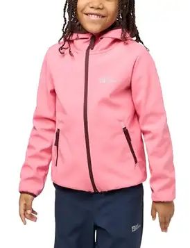 Jack Wolfskin FOURWINDS JACKET KIDS, Unisex barn softshelljacka, rosa lemonad,