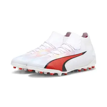 PUMA Ultra Pro Mg fotbollssko för män,  White  Black Fire Orkidé, 41 EU