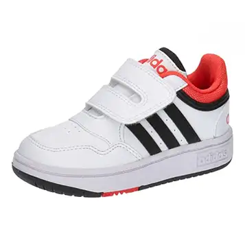 adidas Unisex Bebis Hoops Shoes, Cloud White/Core Black/Bright Red, 24 EU