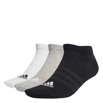 adidas Unisex Vuxen Thin and Light Sportswear Low-Cut Socks 3 Pairs, Medium Grey Heather / White / Black, 45-48 EU