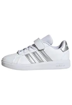 adidas Unisex – Barn GRAND COURT 2.0 SHOES CHILDREN, Cloud white/matte silver/Cloud white, 31.5 EU