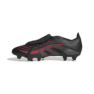 adidas Unisex Vuxen PREDATOR LEAGUE FOLD-OVER TONGUE Soft Ground Football boots, Core Black/Grey Four/Lucid Red, 39 1/3 EU