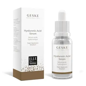 GESKE Hyaluronic Acid Serum   Mot torr hud   Ansiktsvård hyaluronsyra med trippelstruktur   Anti-aging-serum   Vegansk formel   Utan djurförsök   Kompletterar  SmartAppGuided™-enheter