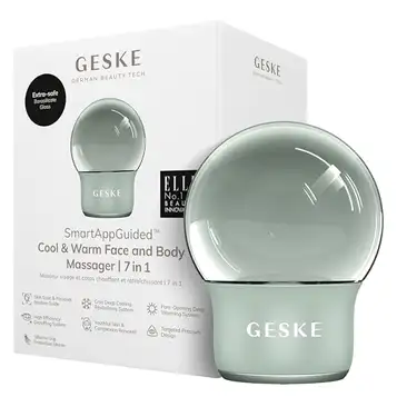 GESKE SmartAppGuided™ Cool & Warm Face & Body Massager   7 in 1   Multifunktionell massager   Ansikte & kropp   Batterifri kylning & värmning   Ger huden spänst och fasthet   Globformad design