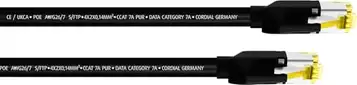 Cordial – Cat7A RJ45-nätverkskabel 20 m, HIROSE-kontakt – ECL CSE20HH7A-PUR