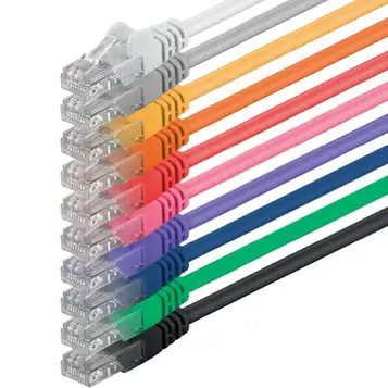 1aTTack.de Cat6 15m 10 färger nätverkskabel patchkabel Cat6 Lan-kabel 1000 Mbits Ethernet Lan 10 färger kompatibel med CAT5 cat5e CAT7 CAT8