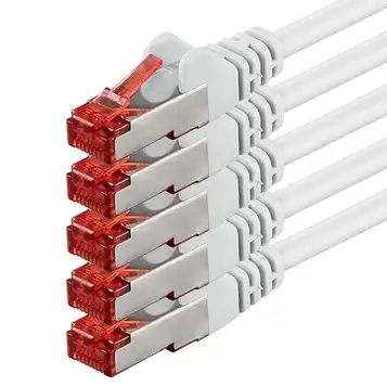 1aTTack.de 1aTTack 83210 0,25 m CAT6 nätverkskabel CAT.6 patchkabel Ethernet-kabel SFTP PIMF 1000 Mbit s 5 stycken vit